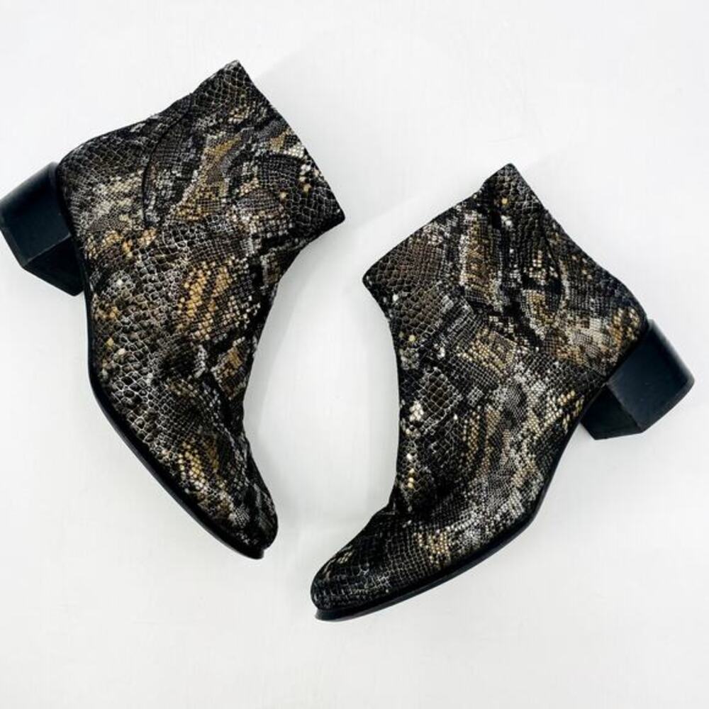 Vionic Metallic Snakeskin Ankle booties